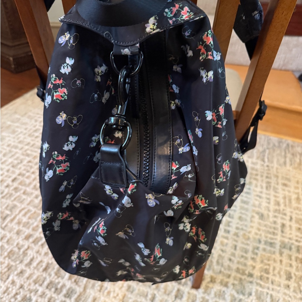 Rebecca Minkoff Julian Convertible Black Floral Backpack; great condition